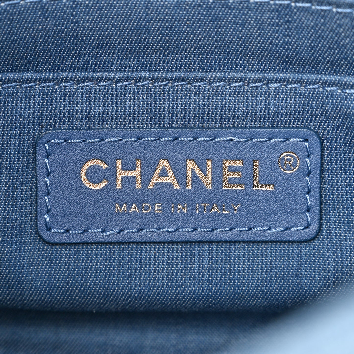 Denim Quilted Mini Pearl Crush Flap Blue