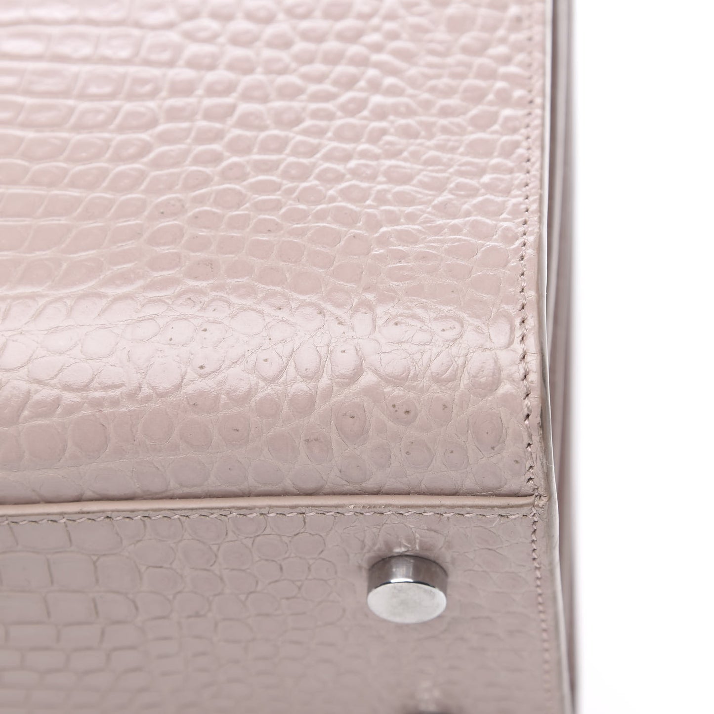 Calfskin Crocodile Embossed Baby Sac De Jour Rose Antic
