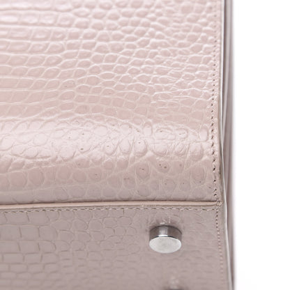 Saint Laurent Calfskin Crocodile Embossed Baby Sac De Jour Rose Antic 12 of 12