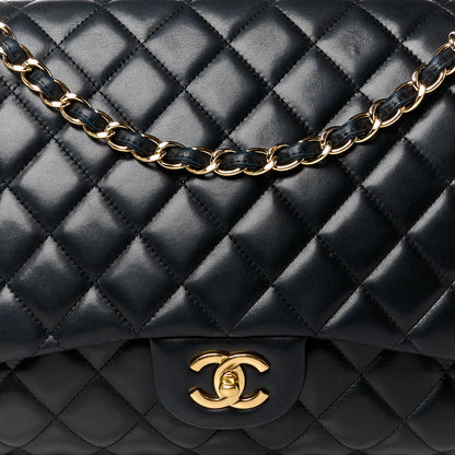 Chanel Lambskin Quilted Maxi Single Flap Black 9 of 12