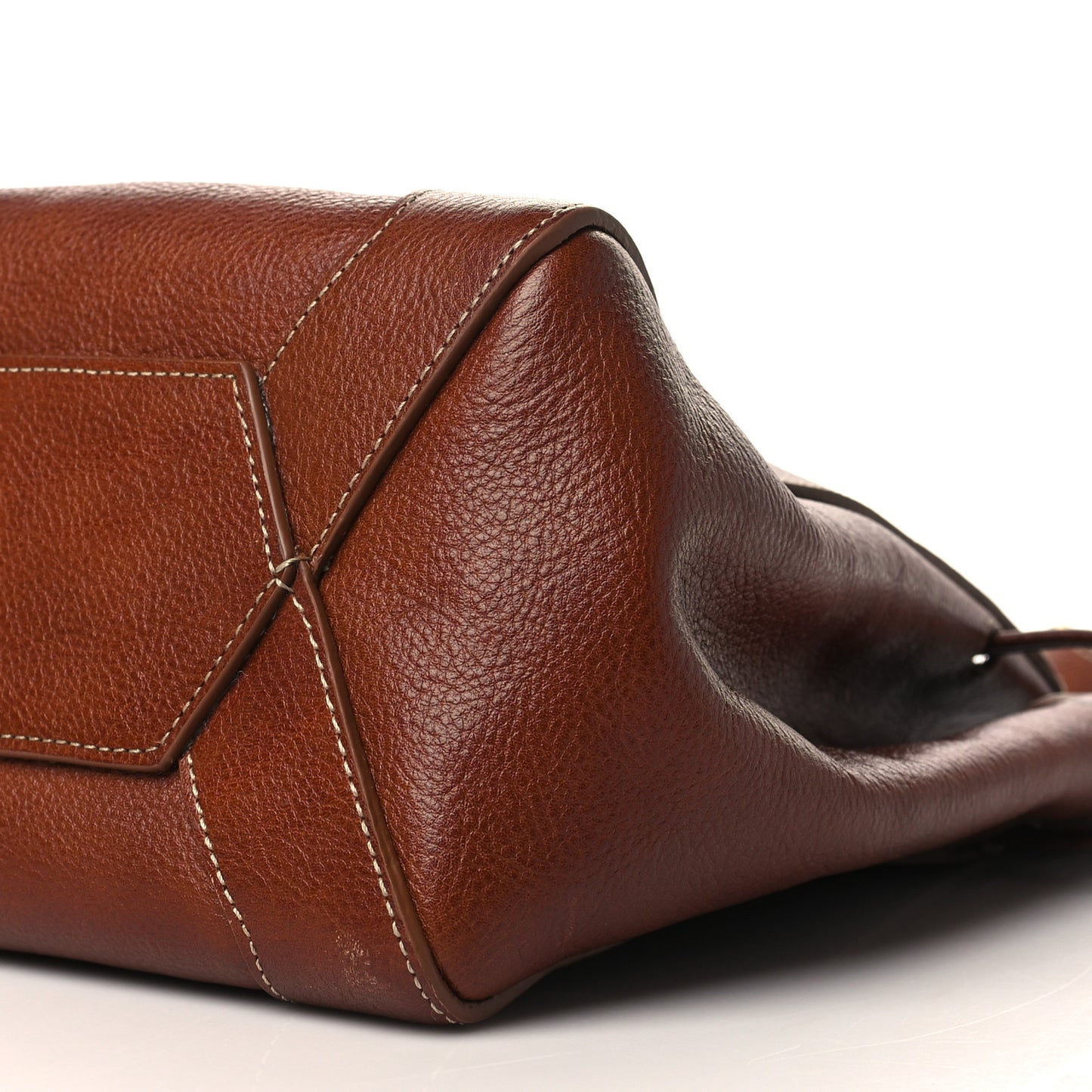 Heavy Grain Calfskin Small Millie Tote Oak