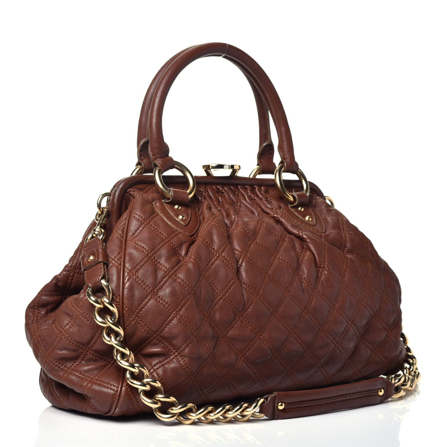 Marc Jacobs Calfskin Quilted Stam Brown 4 of 10