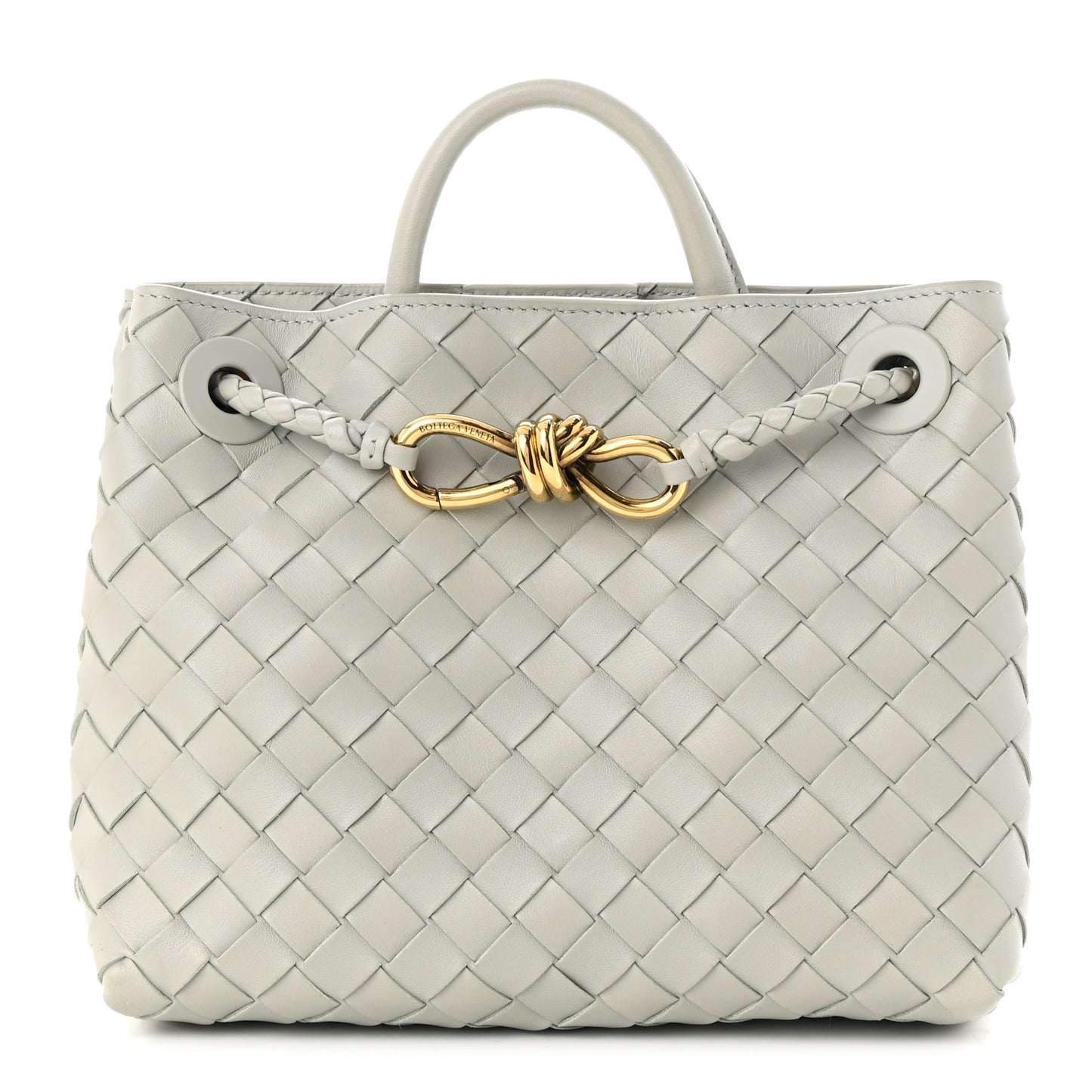 Nappa Intrecciato Small Andiamo Shoulder Bag Agate Grey