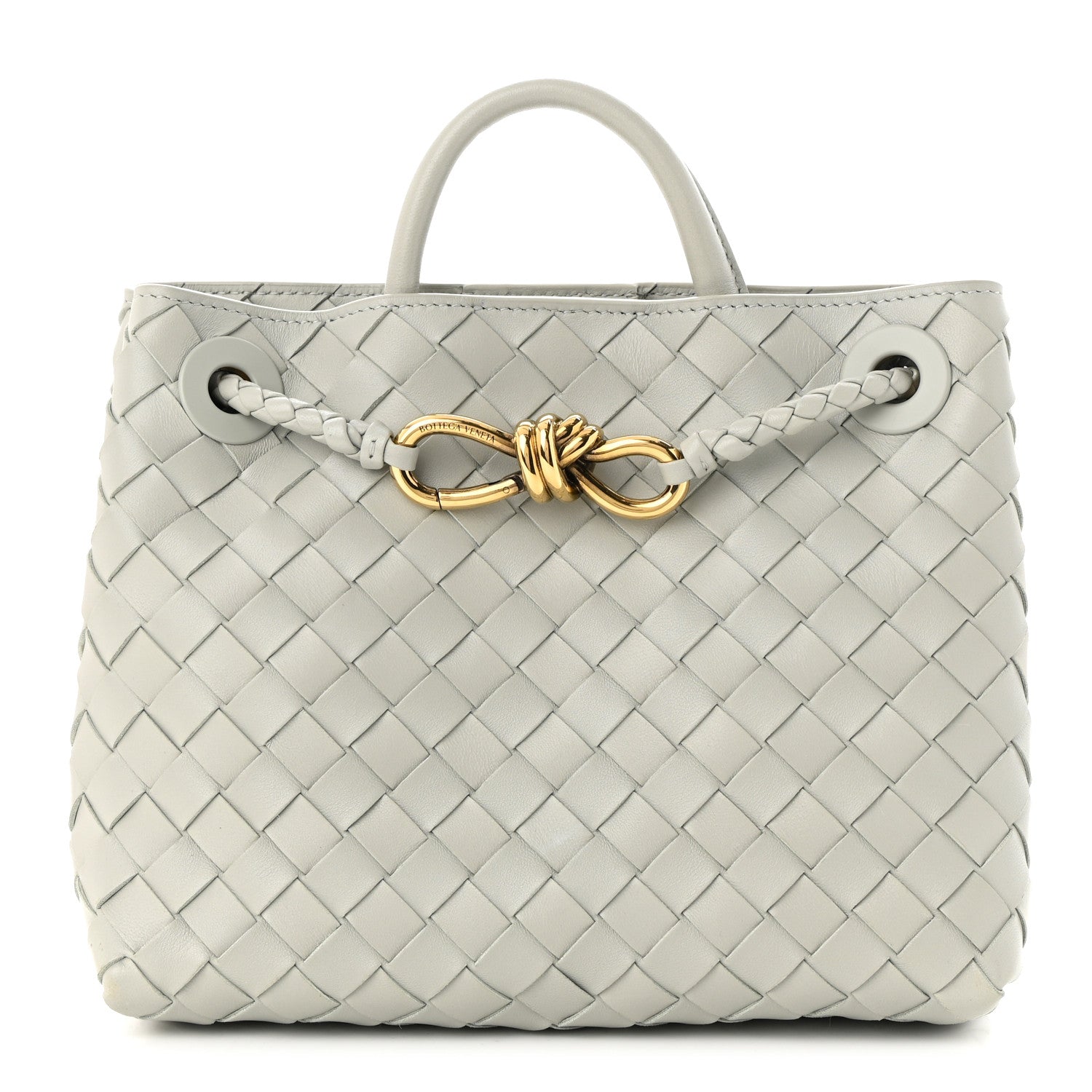 Bottega Veneta Nappa Intrecciato Small Andiamo Shoulder Bag Agate Grey 1 of 9