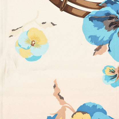 Gucci Silk Twill GG Monogram New Panshie Square Scarf Black Sky Blue 5 of 5
