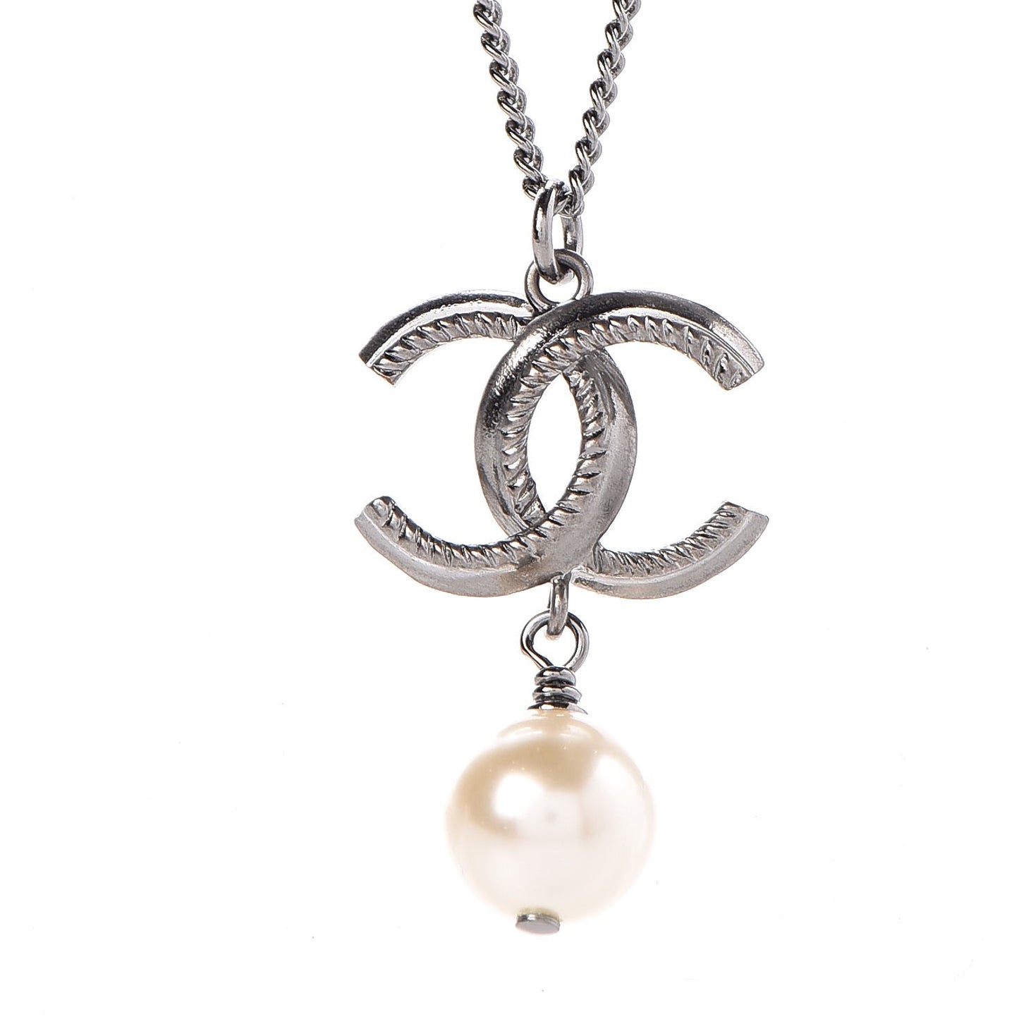 Ruthenium CC Pearl Drop Necklace
