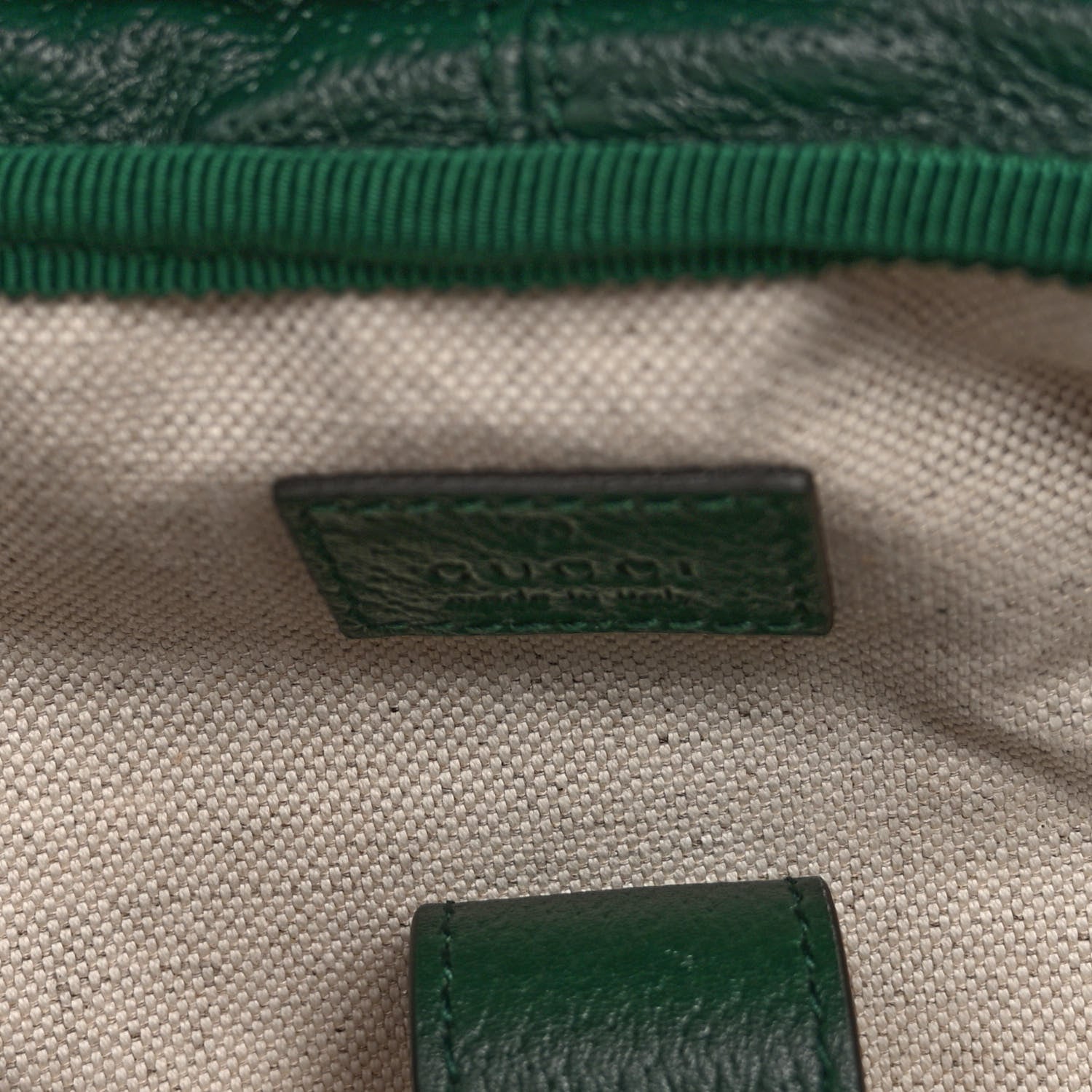 Gucci Grained Calfskin Medium Ophidia Double Buckle Backpack Green 6 of 9