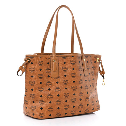 MCM Visetos Medium Liz Reversible Shopper Tote Cognac 4 of 14