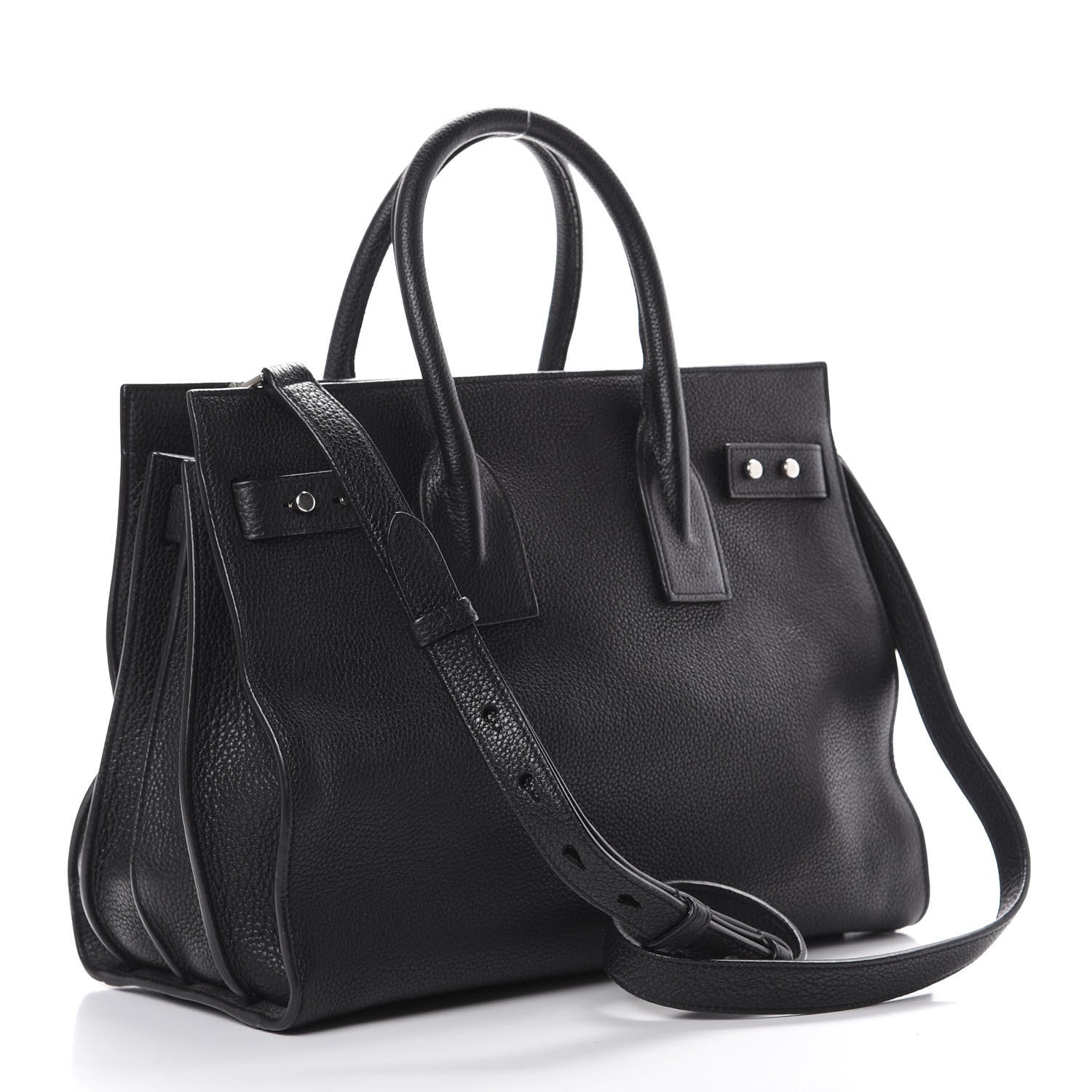 Saint Laurent Grained Calfskin Small Supple Sac De Jour Black 2 of 10