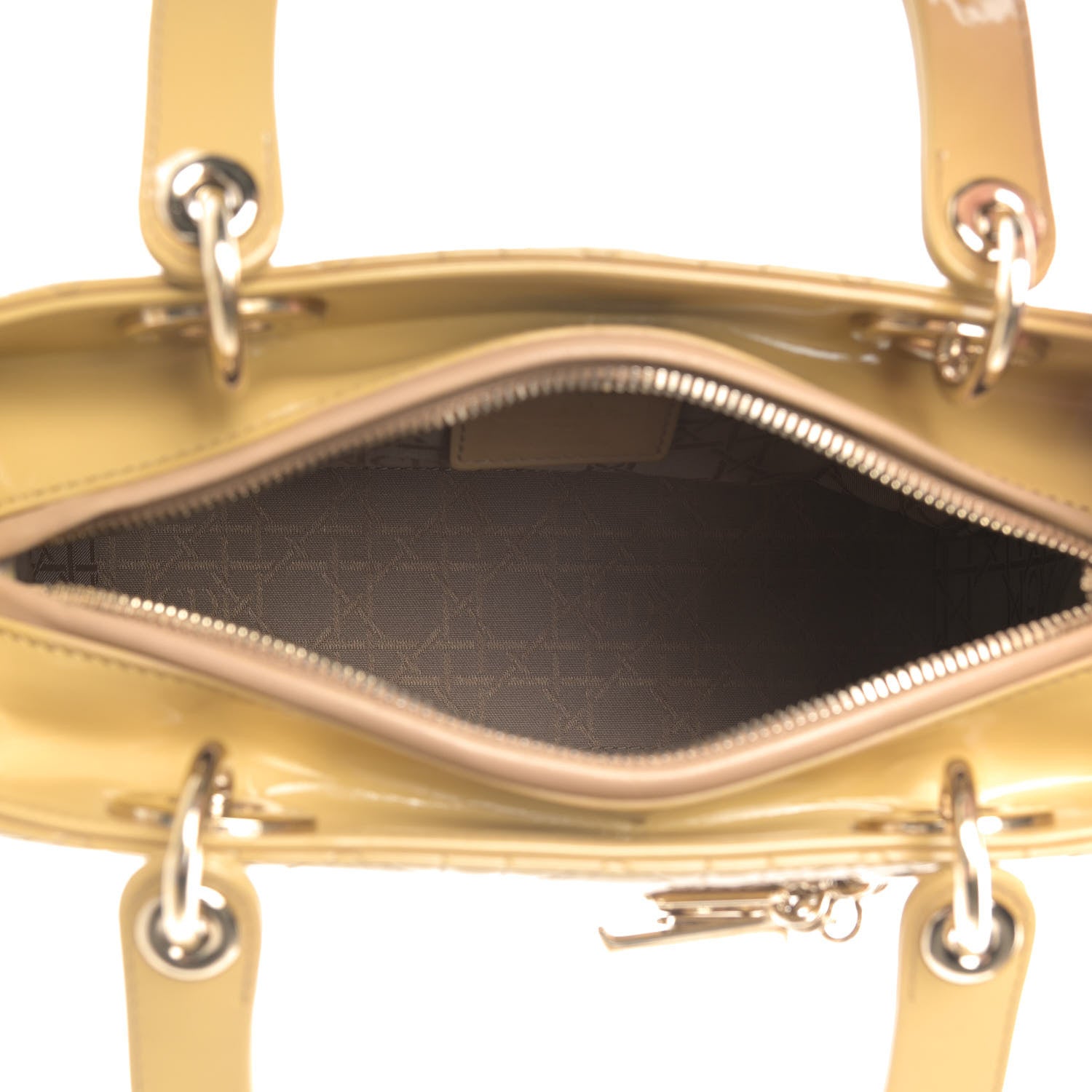 Christian Dior Patent Cannage Medium Lady Dior Beige 4 of 5