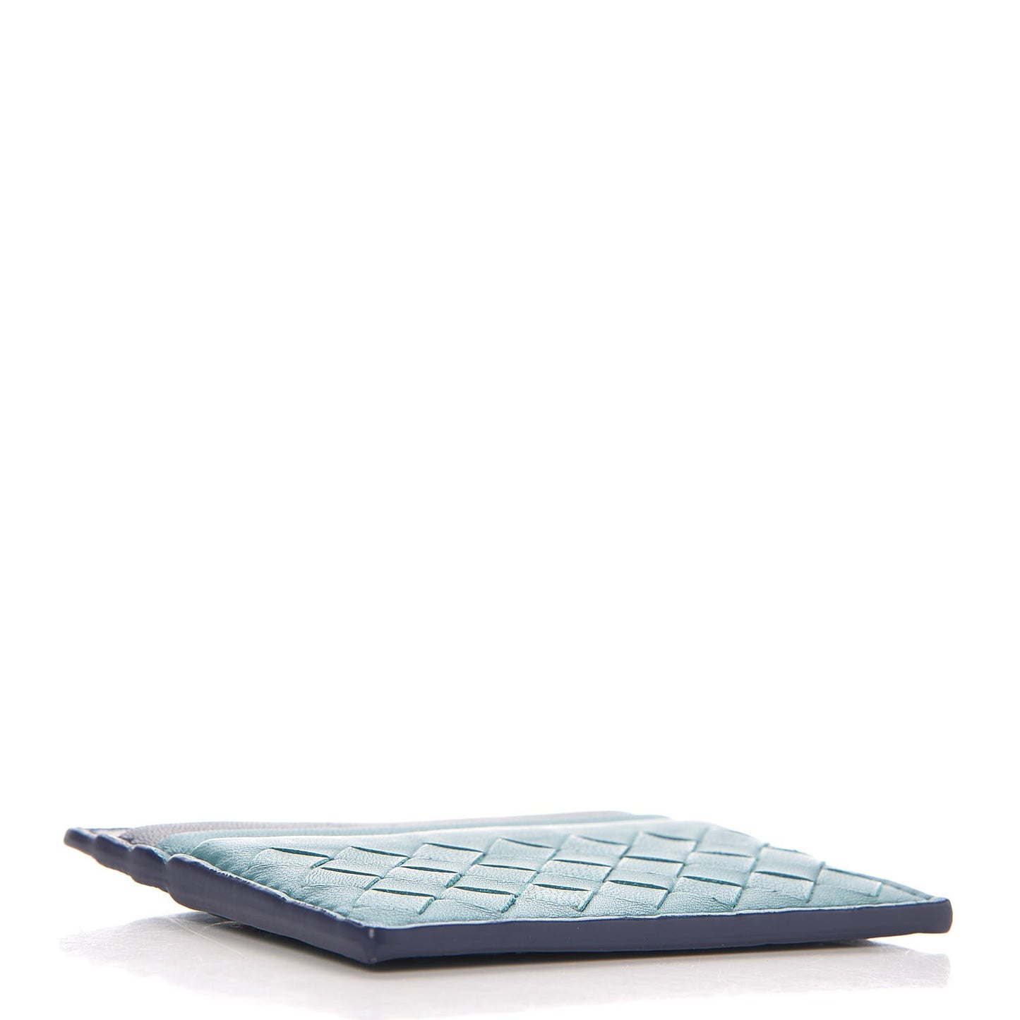 Nappa Intrecciato Card Case Aqua