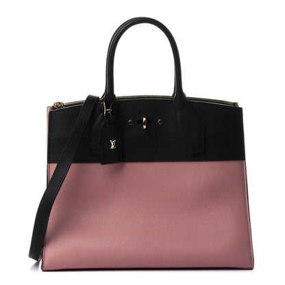 Louis Vuitton Calfskin City Steamer MM Magnolia Black 1 of 4