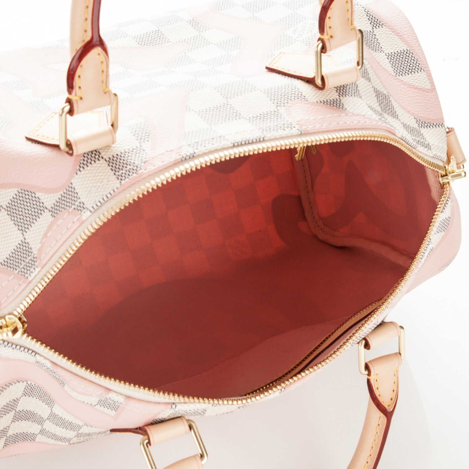 Louis Vuitton Damier Azur Tahitienne Speedy Bandouliere 30 Rose Ballerine 6 of 7
