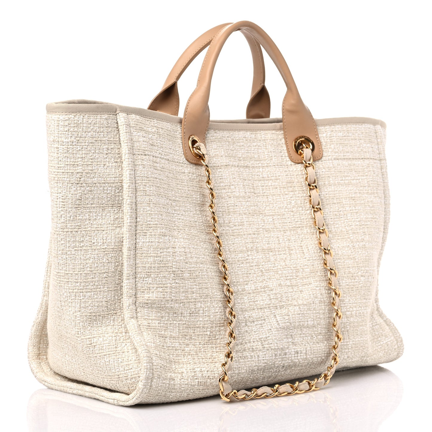 Canvas Large Deauville Tote Light Beige