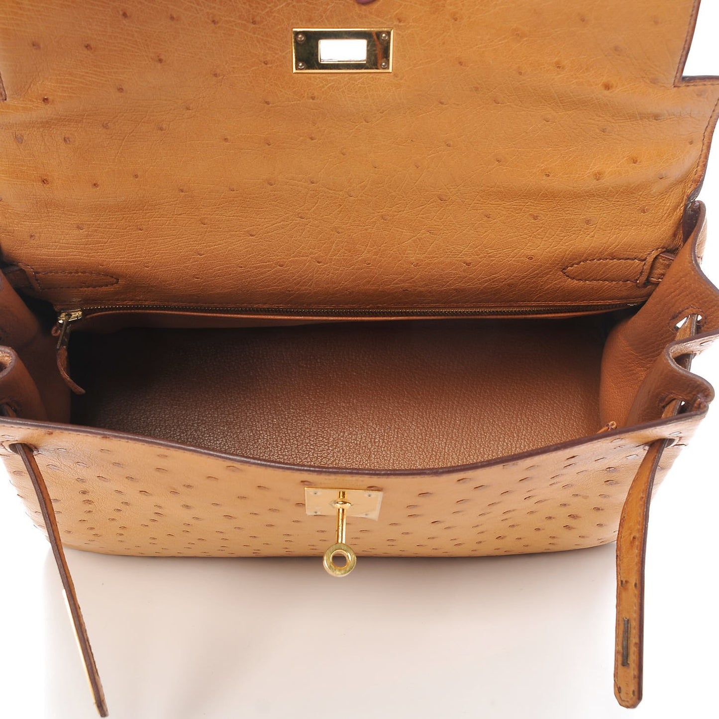 Ostrich Kelly Retourne 32 Gold