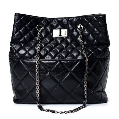 Chanel Aged Calfskin Quilted Reissue 2.55 Tote Black 1 of 4