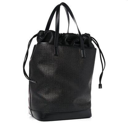 Saint Laurent Linen Canvas Teddy Shopping Bag Black 5 of 14