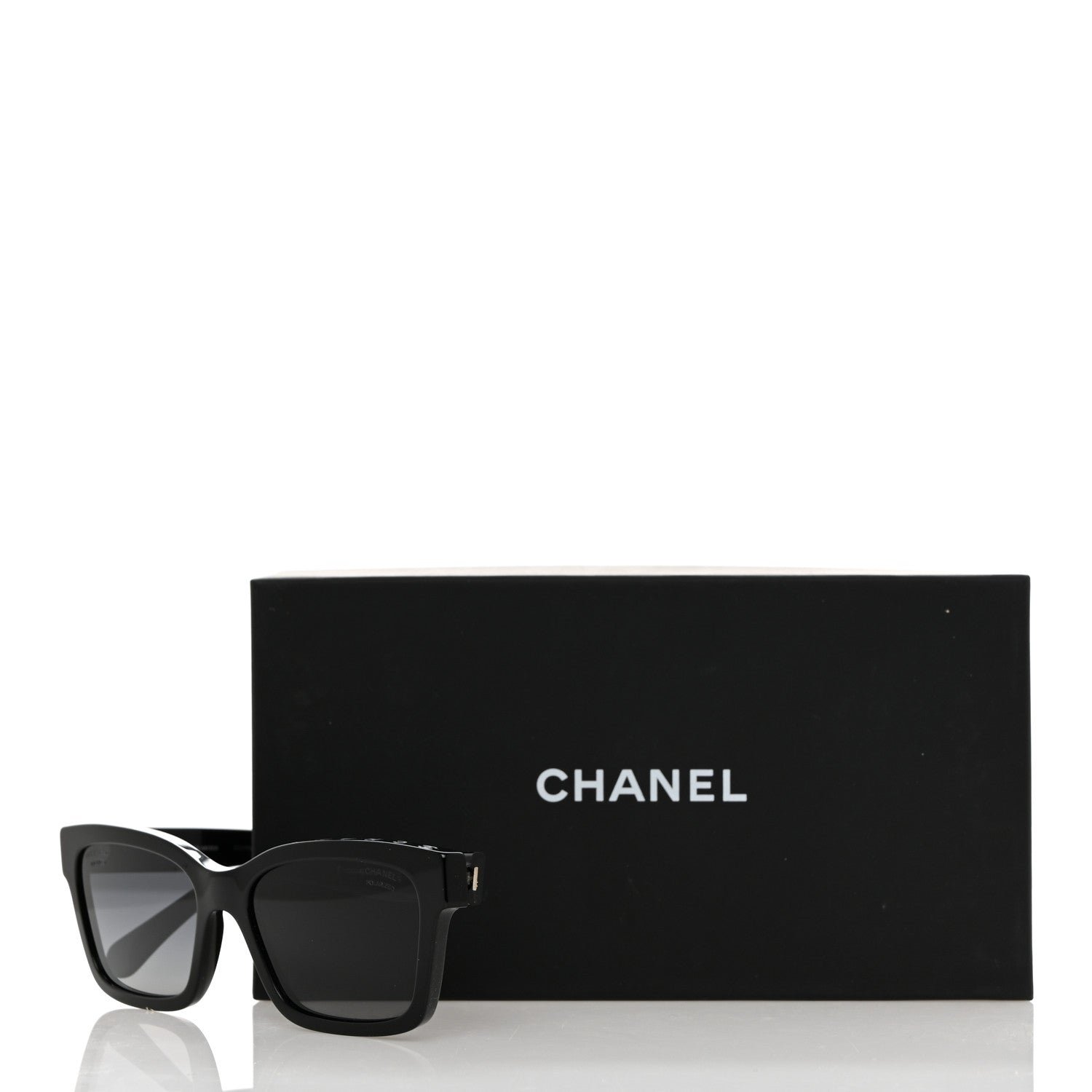 Chanel Acetate Square Sunglasses 5417 Black Black 8 of 8