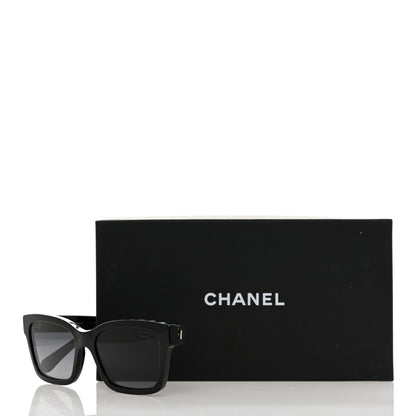 Chanel Acetate Square Sunglasses 5417 Black Black 8 of 8