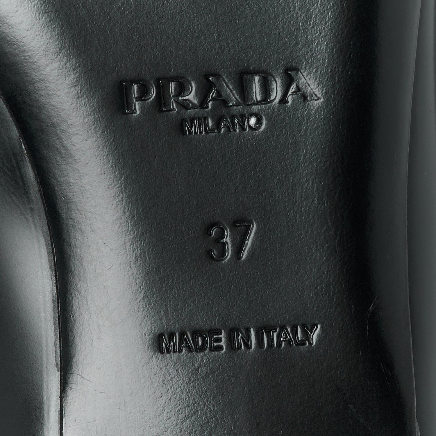 Prada Spazzolato Floral Applique Ballerina Flats 37 Black 1726033
