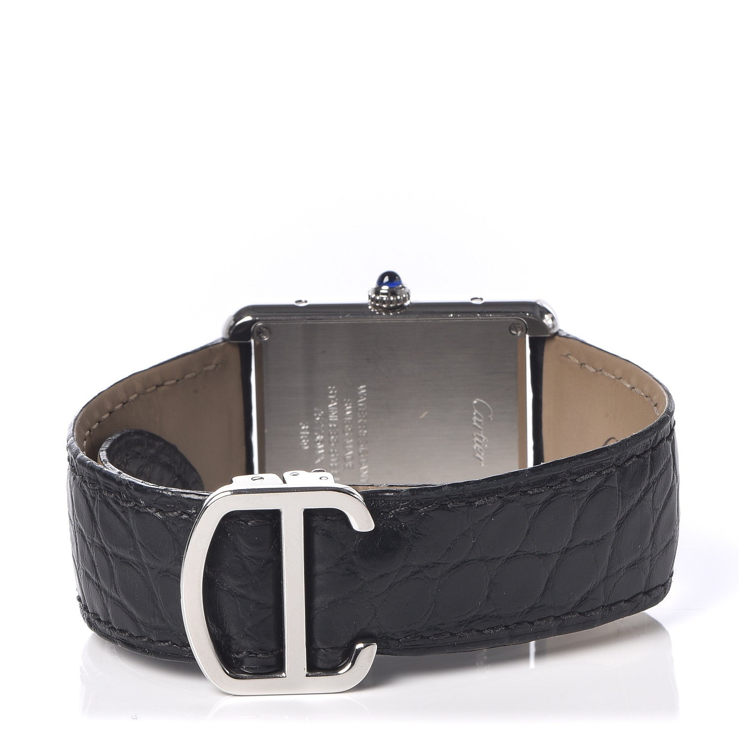 Cartier Stainless Steel Alligator 27mm Tank Solo Quartz Watch 4 of 8