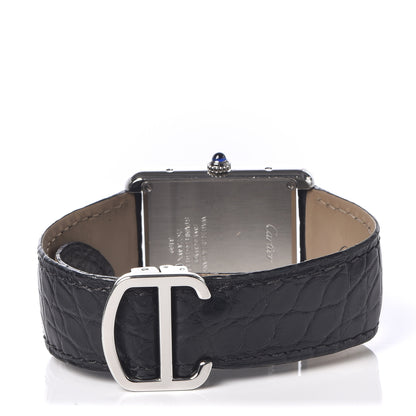 Cartier Stainless Steel Alligator 27mm Tank Solo Quartz Watch 4 of 8