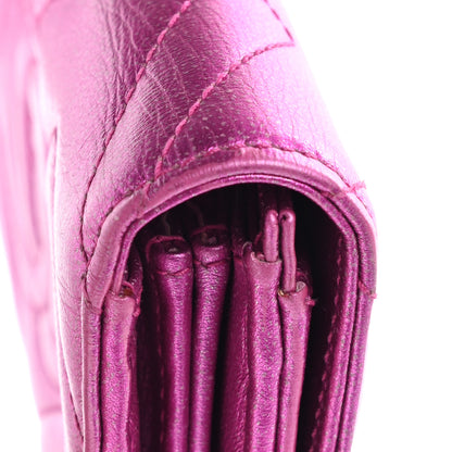 Gucci Metallic Calfskin Matelasse Crystal GG Marmont Continental Wallet Fuchsia 9 of 11