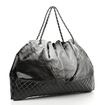 Chanel Vinyl Quilted Melrose Degrade Tote Black 3 of 9