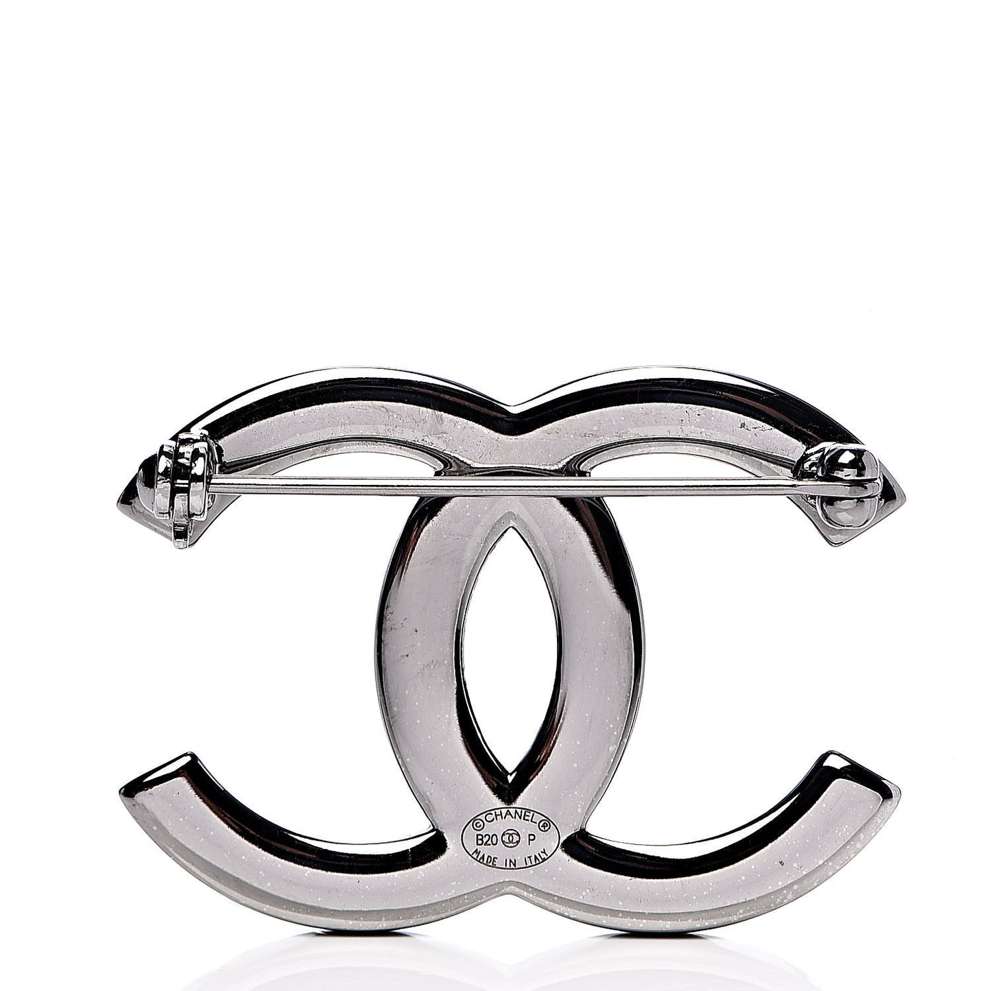 Ruthenium Pearl Crystal Baguette CC Brooch