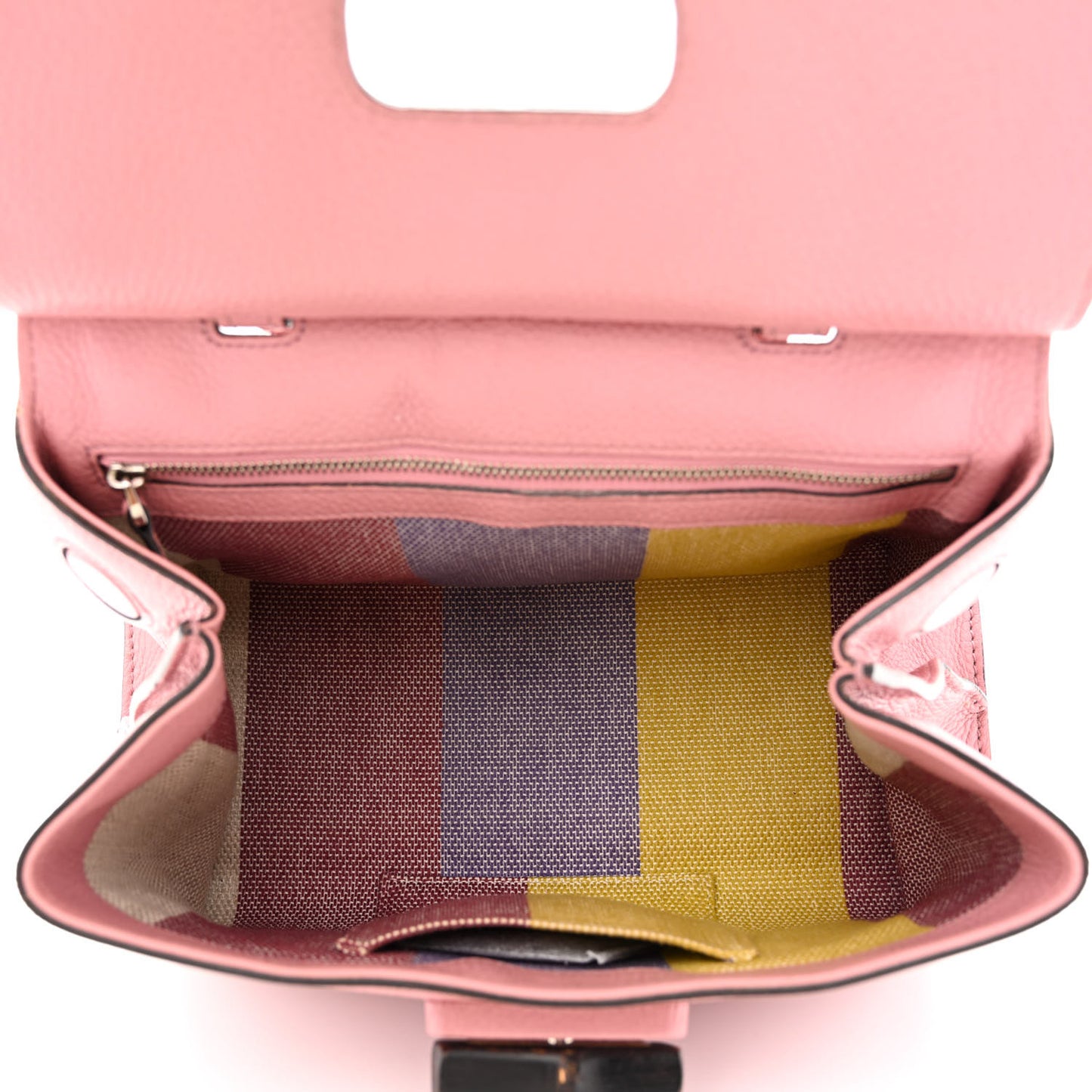Cellarius Calfskin Small Bamboo Daily Top Handle Bag Carmine Rose