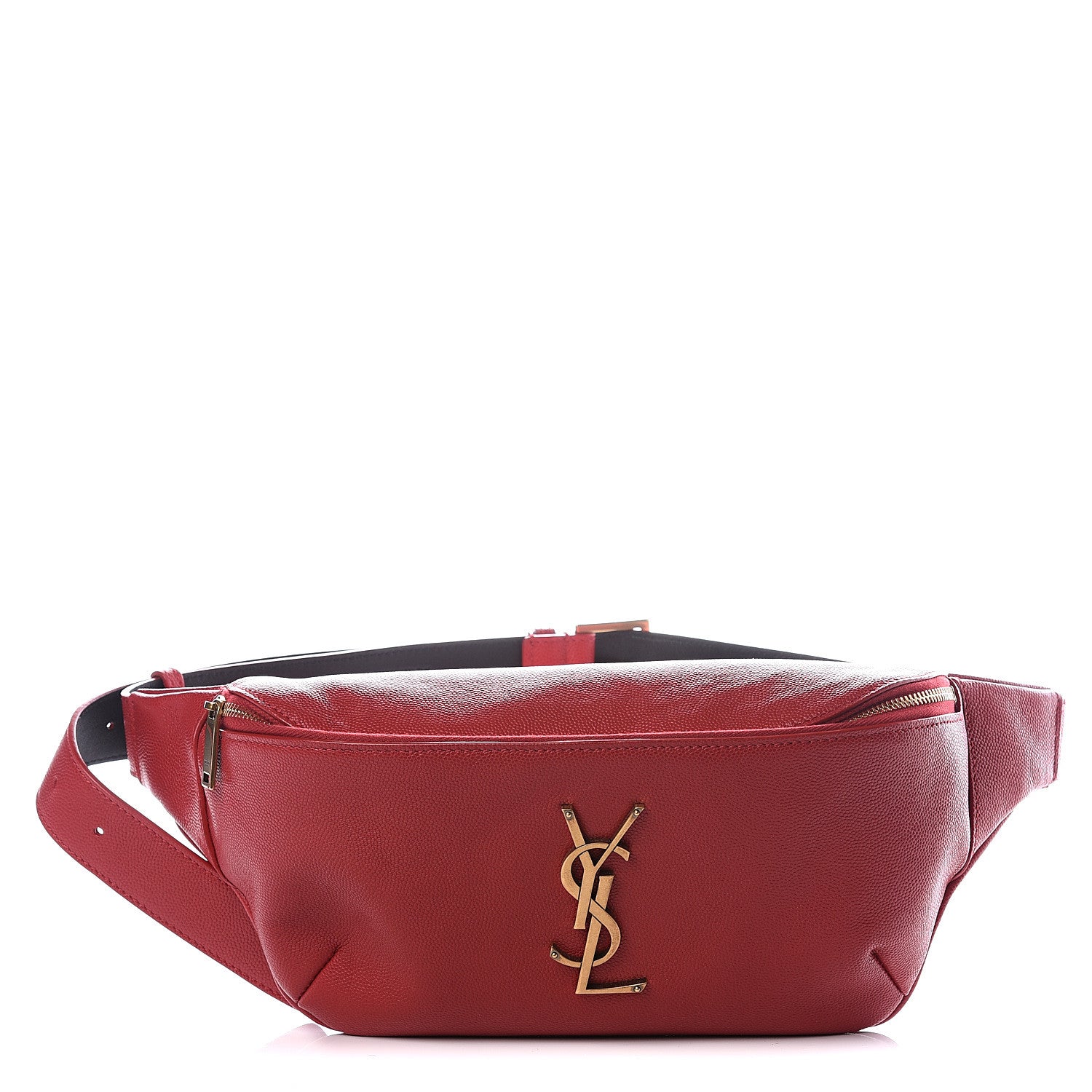 Saint Laurent Grain De Poudre Monogram Belt Bag Rouge Eros 1 of 11