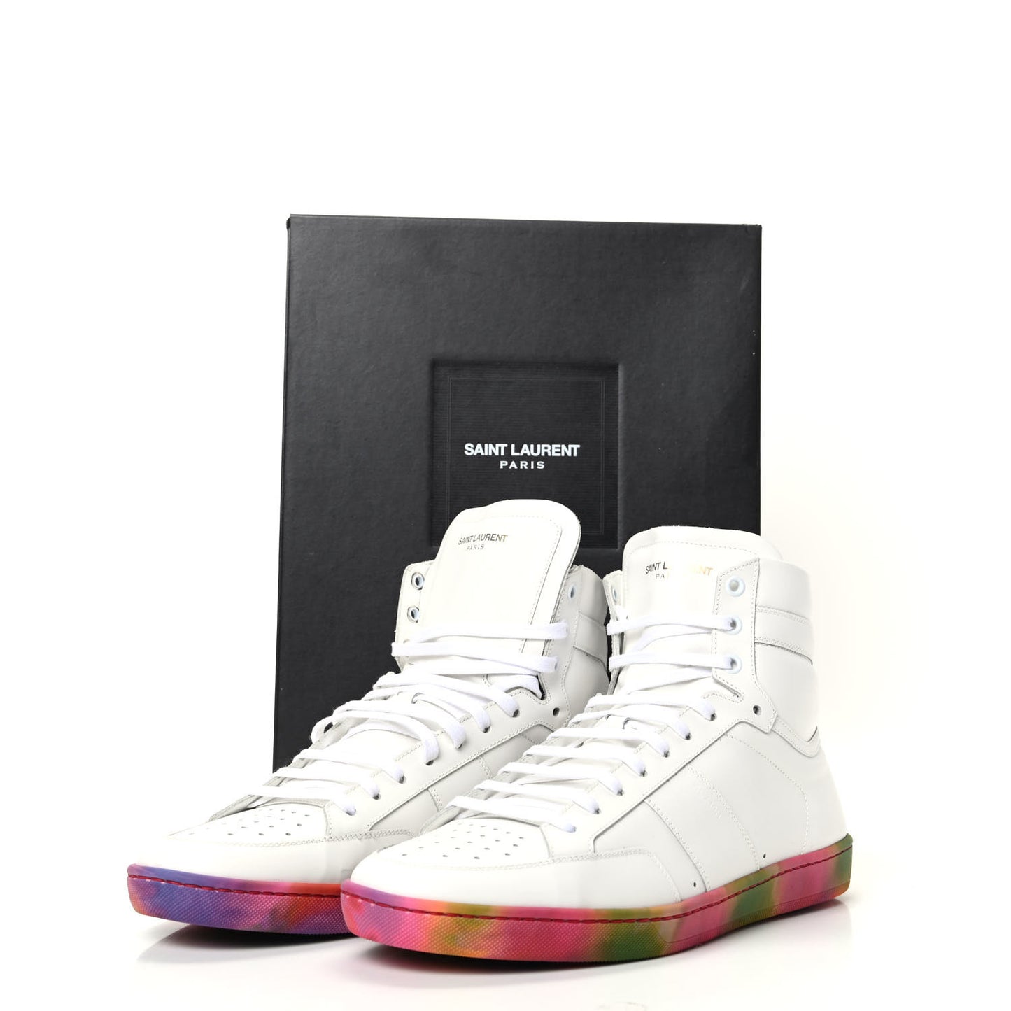 Calfskin Mens Signature Court Classic SL/10H High Top Sneakers 42.5 Off White Multicolor Tie-Dye