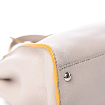 Fendi Vitello Seta Burro Medium Peekaboo Iconic Satchel Grigio Polvere Mattone 10 of 16