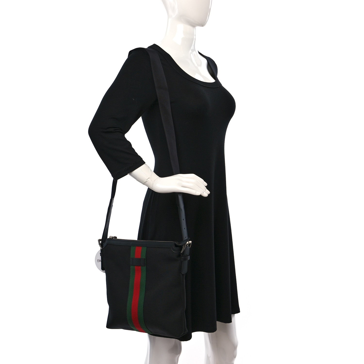 Gucci Techno Canvas Web Messenger Bag Black 3 of 11