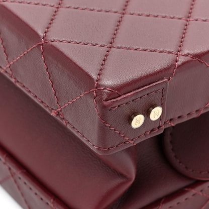 Chanel Calfskin Quilted Studded Square Vanity Case Burgundy 11 of 14
