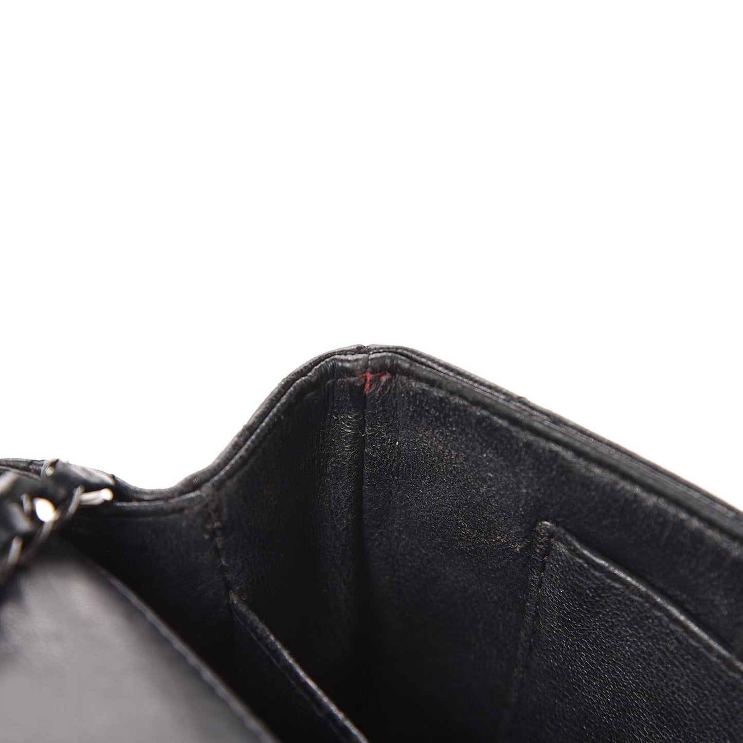 Lambskin Quilted Extra Mini Rectangular Flap Black