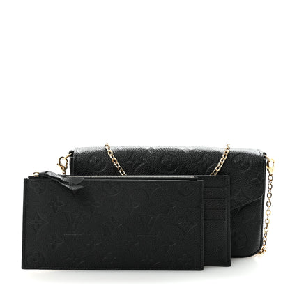 Louis Vuitton Empreinte Pochette Felicie Chain Wallet Black 2 of 10