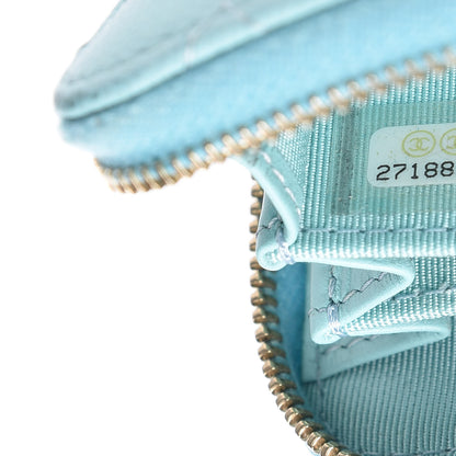 Chanel Caviar Quilted Zip Coin Purse Light Blue 8 of 9