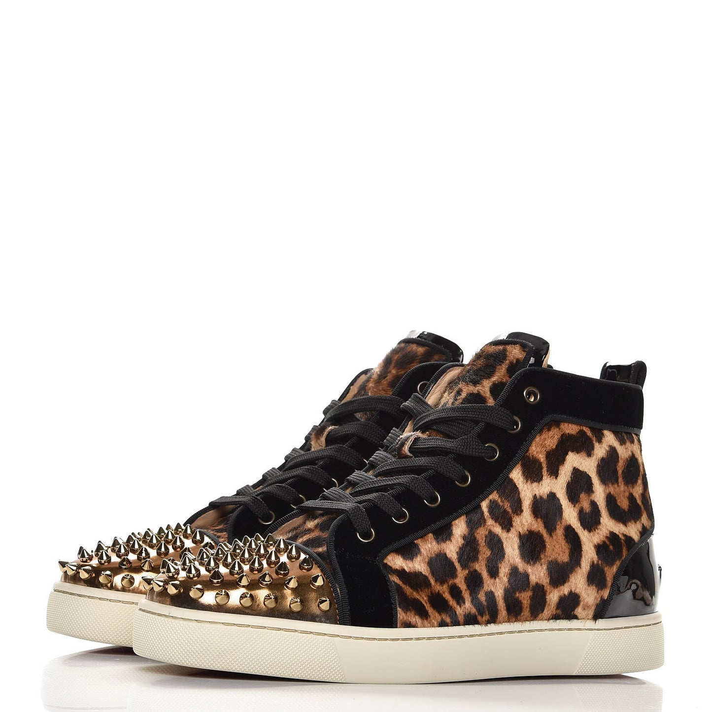 Mens Pony Hair Spikes Orlato Flat Sneakers 42 Leopard