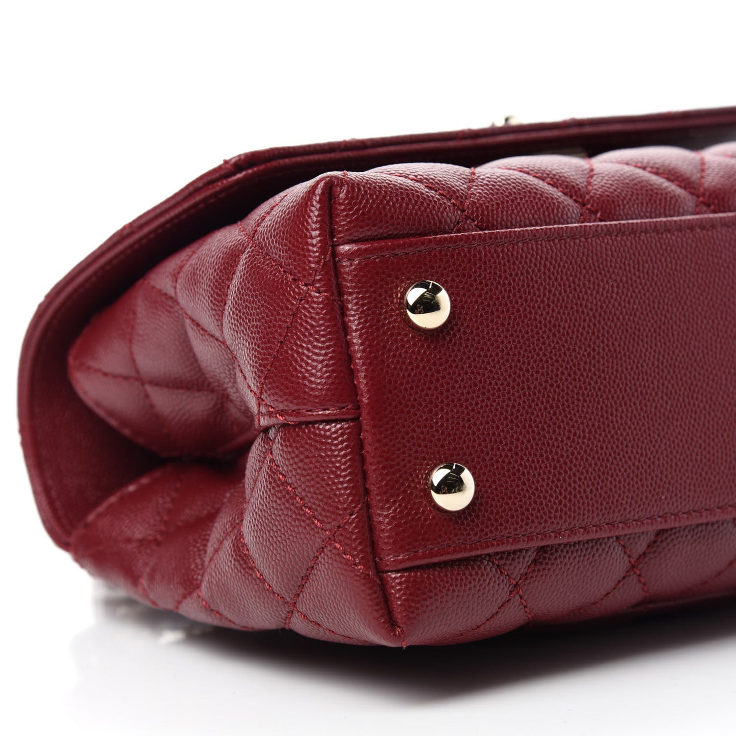 Caviar Lizard Quilted Mini Coco Handle Flap Red