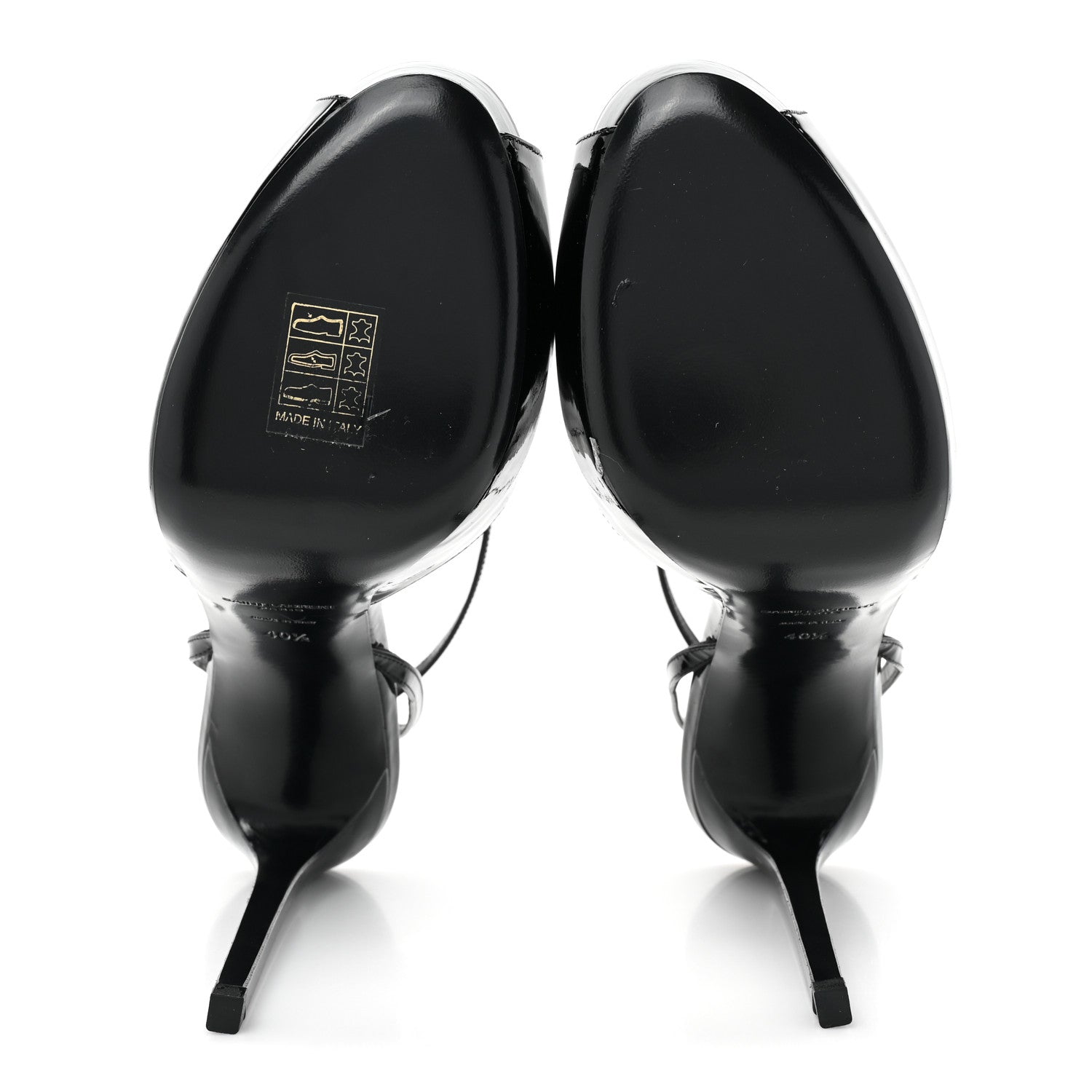 Saint Laurent Patent Tribute Lips Platform Sandals 40.5 Black 4 of 8
