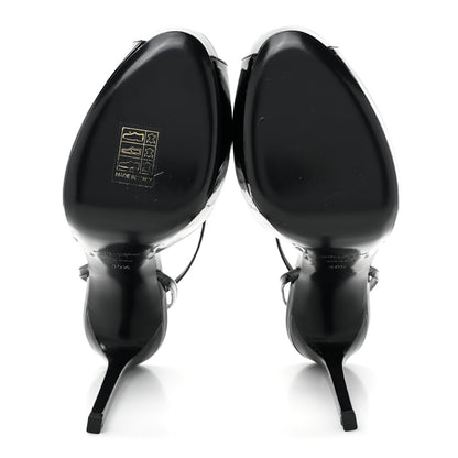 Saint Laurent Patent Tribute Lips Platform Sandals 40.5 Black 4 of 8