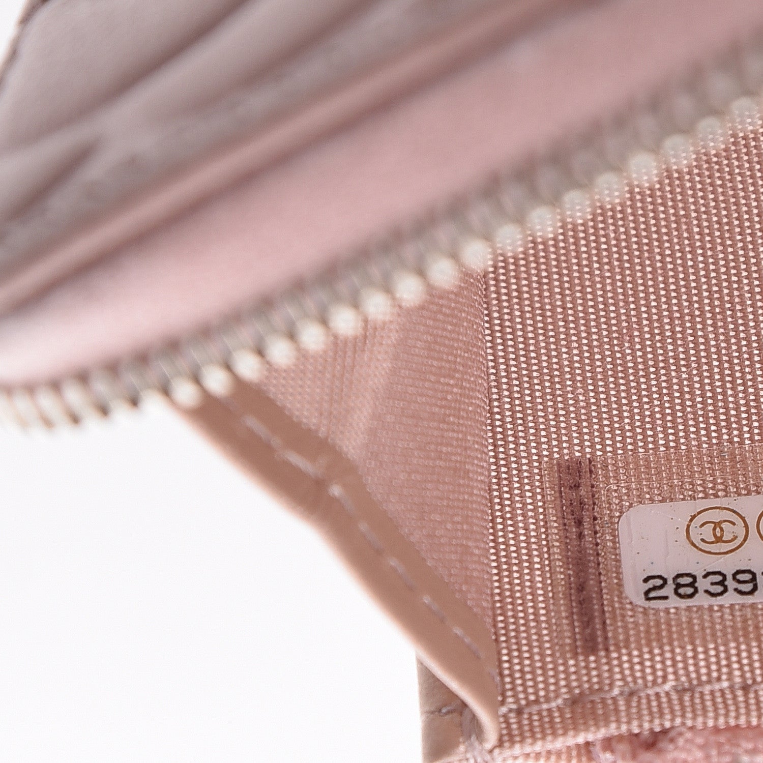 Chanel Goatskin Camellia Embossed Medium Zip Around Wallet Light Pink 8 of 9