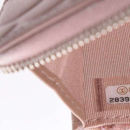 Chanel Goatskin Camellia Embossed Medium Zip Around Wallet Light Pink 8 of 9