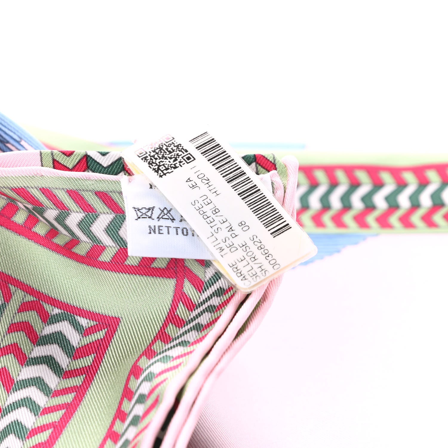 Hermes Silk Selle Des Steppes Scarf 90 Rose Pale Bleu Jean 2 of 5