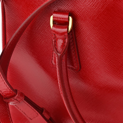 Prada Saffiano Vernice Mini Galleria Double Zip Tote Rosso 11 of 16