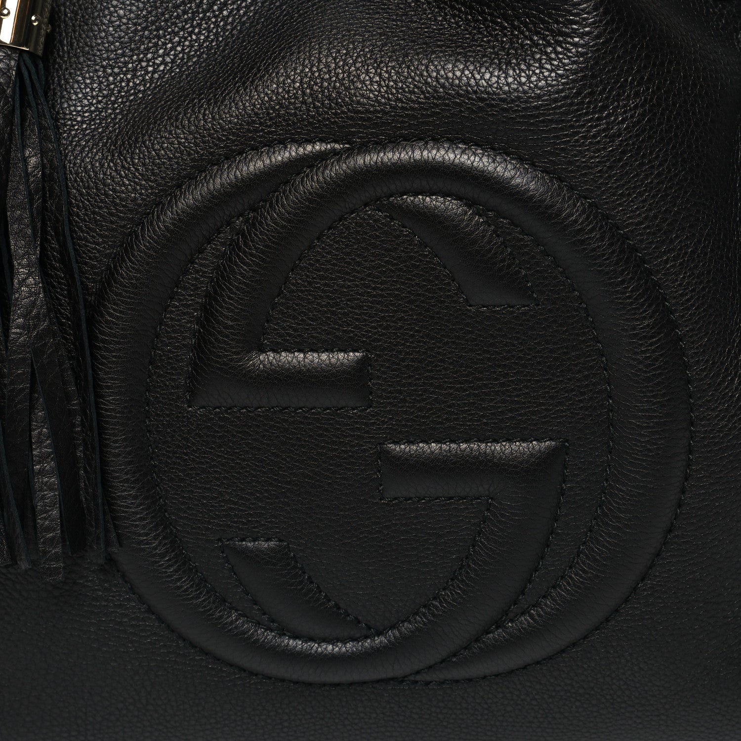 Gucci Pebbled Calfskin Medium Soho Shoulder Bag Black 8 of 13