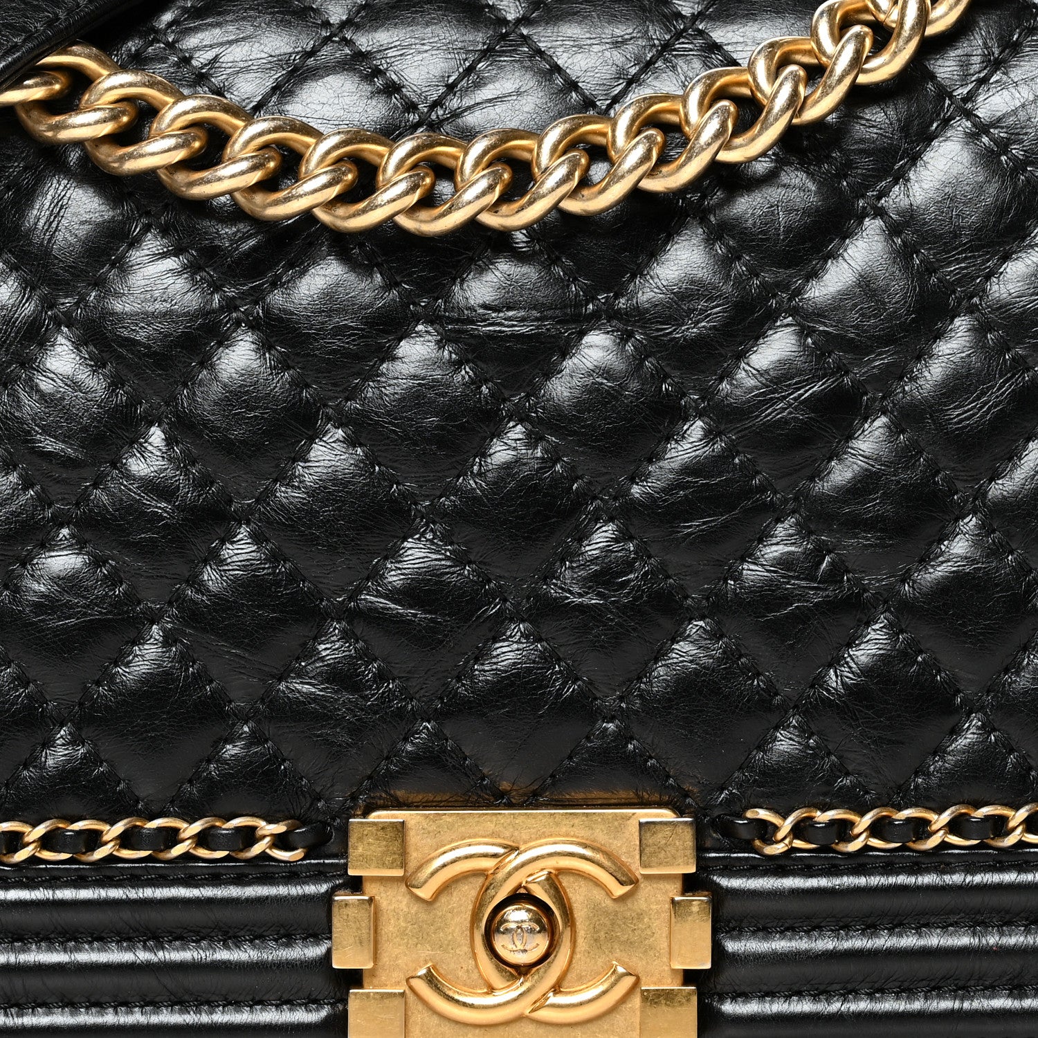 Chanel Aged Calfskin Quilted New Medium Jacket Boy Flap Black 8 of 10