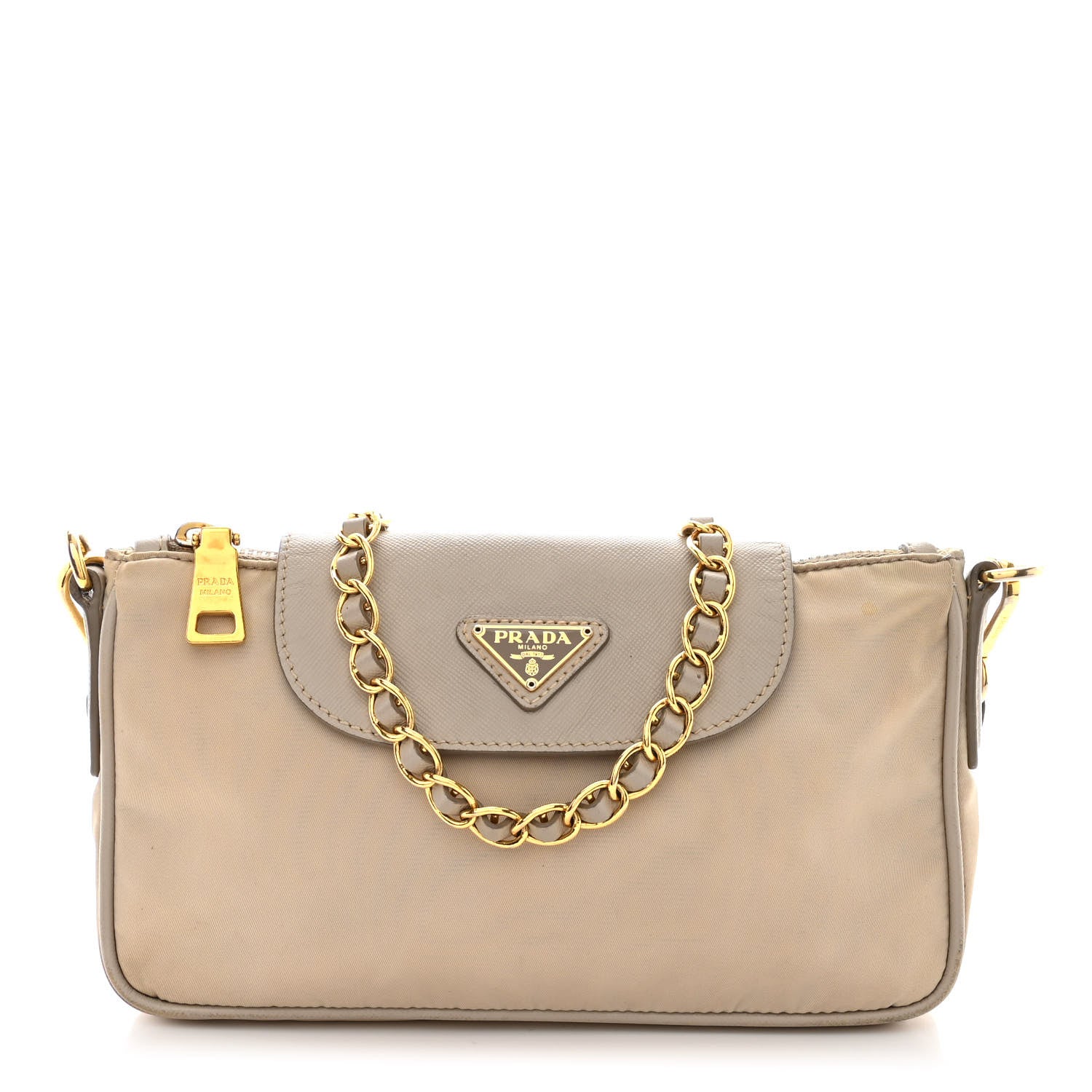 Prada Tessuto Nylon Saffiano Crossbody Bag Talco 1 of 15