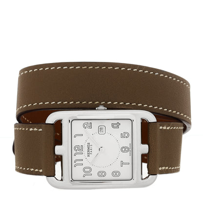 Hermes Stainless Steel Swift 29mm Cape Cod Double Tour Quartz Watch Etoupe 2 of 5